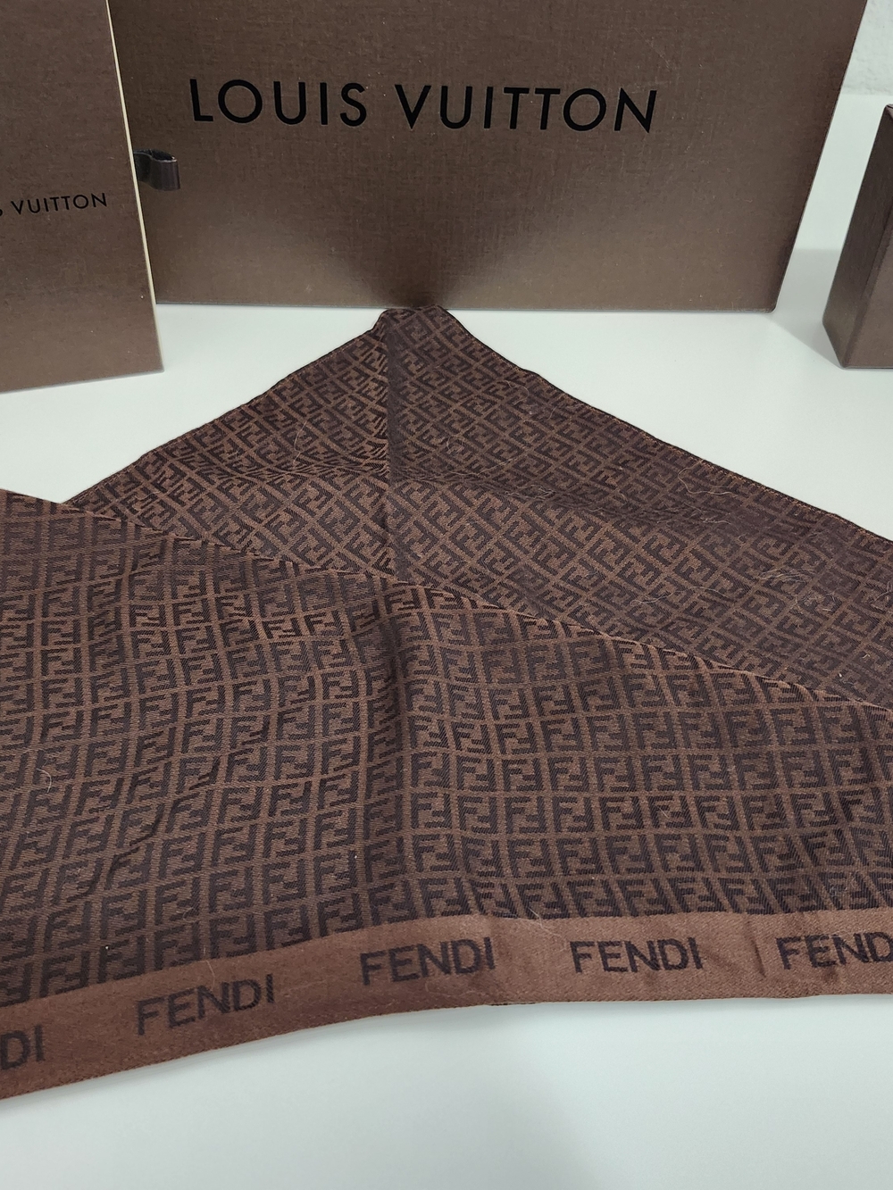 Fendi Brown Monogram Scarf